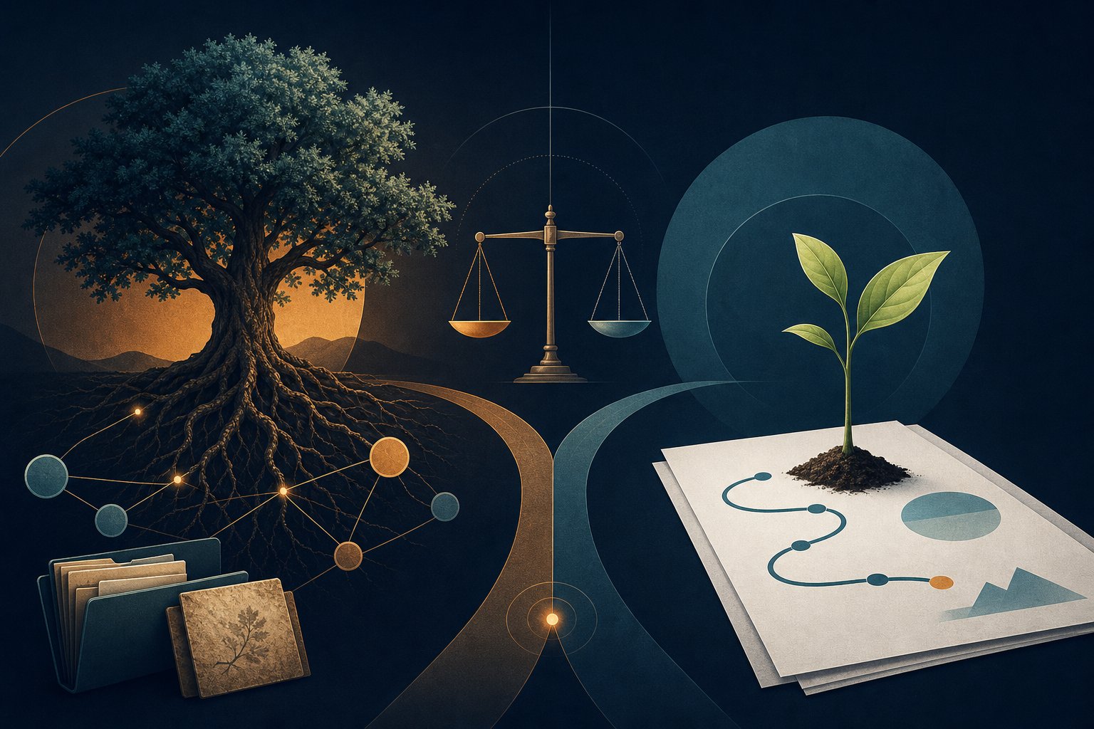 Illustration comparative : domaine expiré avec historique et site neuf avec feuille de route SEO